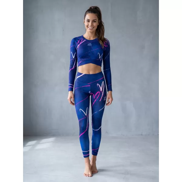  Ženske dolge premium pajkice ALTISPORT VOJ/ALW082LEG01 TEMNO MODRA 