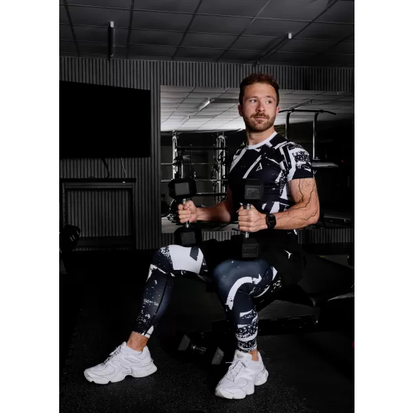  Moške dolge vrhunske športne pajkice ALTISPORT VOJ/ALM079LEG01 ČRNO-BELO 