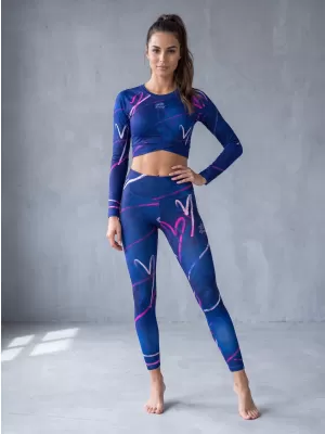 Ženske dolge premium pajkice ALTISPORT VOJ/ALW082LEG01 TEMNO MODRA