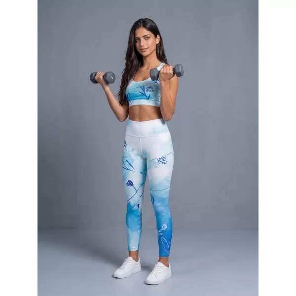  Ženske dolge premium pajkice ALTISPORT VOJ/ALW083LEG01 BELO MODRA 