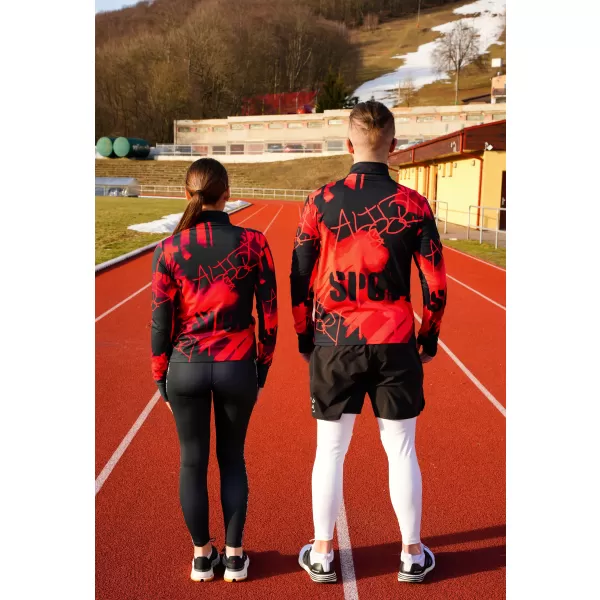  Moški športni pulover premium plus ALTISPORT VOJ/ALM076MI04 ČRNA/RDEČA 