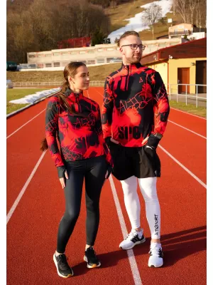 Moški športni pulover premium plus ALTISPORT VOJ/ALM076MI04 ČRNA/RDEČA