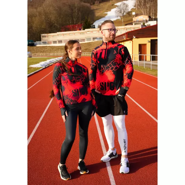 Moški športni pulover premium plus ALTISPORT VOJ/ALM076MI04 ČRNA/RDEČA 
