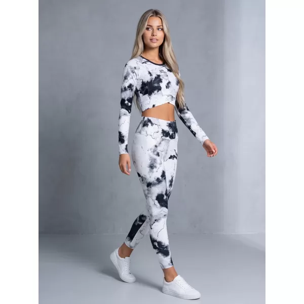  Ženske dolge premium pajkice ALTISPORT VOJ/ALW066LEG01 ČRNO-BELO 