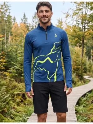 Moški športni pulover premium plus ALTISPORT VOJ/ALM073MI04 MORNARSKO-FLUO RUMENA