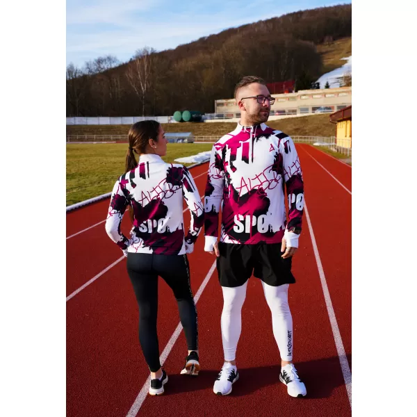  Moški športni pulover premium plus ALTISPORT VOJ/ALM076MI04 BELA/RDEČA 