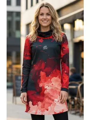 Ženski premium podaljšan pulover ALTISPORT VOJ/ALW089MI06 RDEČA