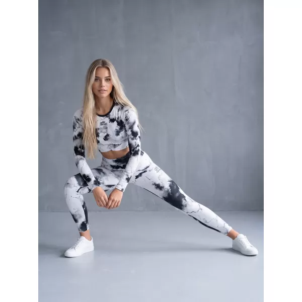  Ženske dolge premium pajkice ALTISPORT VOJ/ALW066LEG01 ČRNO-BELO 