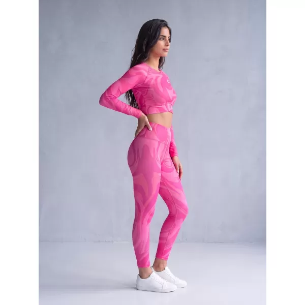  Ženske dolge premium pajkice ALTISPORT VOJ/ALW072LEG01 VROČE ROZA 