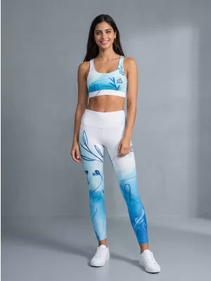 Ženske dolge premium pajkice ALTISPORT VOJ/ALW083LEG01 BELO MODRA