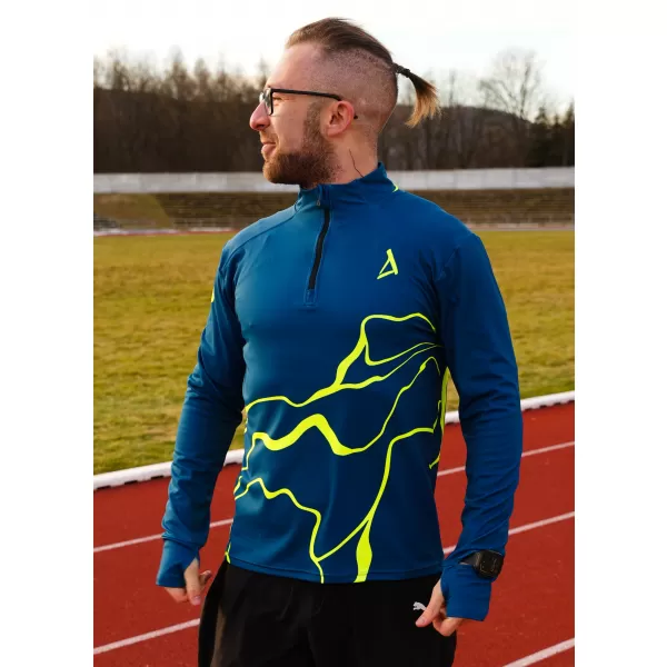 Moški športni pulover premium plus ALTISPORT VOJ/ALM073MI04 MORNARSKO-FLUO RUMENA 