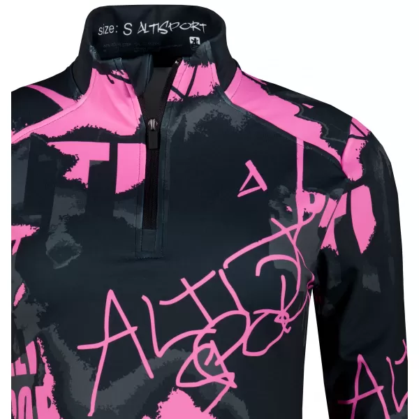  Ženski premium plus športni pulover ALTISPORT VOJ/ALW076MI04 ČRNA/FLUO ROZA 