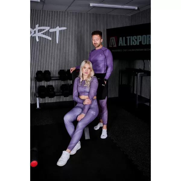  Moške dolge vrhunske športne pajkice ALTISPORT VOJ/ALM072LEG01 VIJOLIČNA 