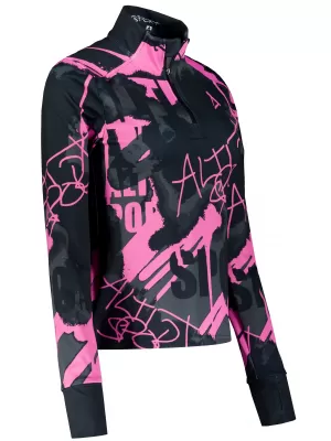 Ženski premium plus športni pulover ALTISPORT VOJ/ALW076MI04 ČRNA/FLUO ROZA