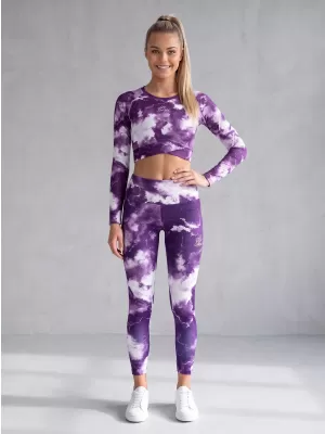 Ženske dolge premium pajkice ALTISPORT VOJ/ALW066LEG01 BELA VIJOLIČNA