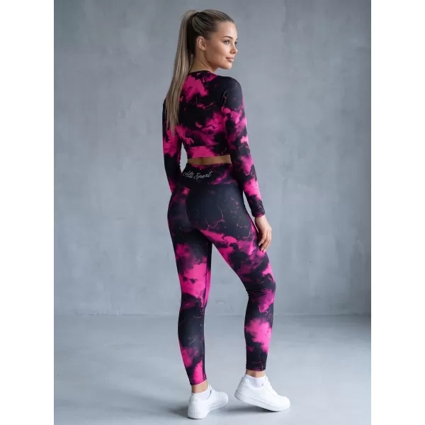  Ženske dolge premium pajkice ALTISPORT VOJ/ALW066LEG01 ČRNO ROZA 