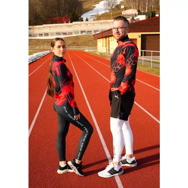  Moški športni pulover premium plus ALTISPORT VOJ/ALM076MI04 ČRNA/RDEČA 