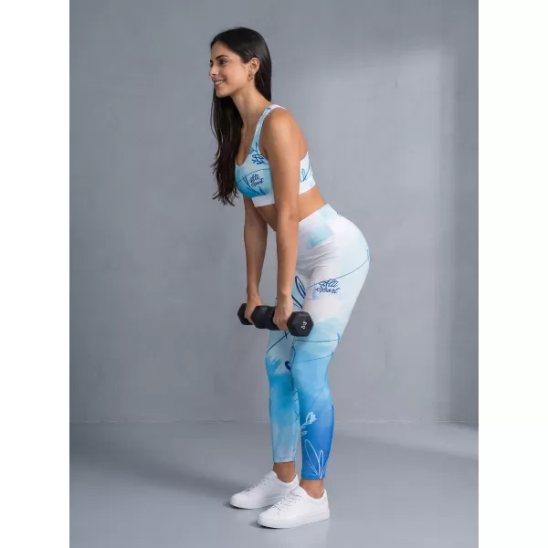  Ženske dolge premium pajkice ALTISPORT VOJ/ALW083LEG01 BELO MODRA 