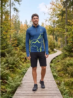 Moški športni pulover premium plus ALTISPORT VOJ/ALM073MI04 MORNARSKO-FLUO RUMENA