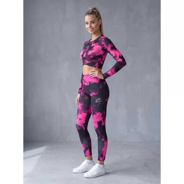  Vrhunski ženski funkcionalni top z dolgimi rokavi ALTISPORT VOJ/ALW066TR04 ČRNO ROZA 