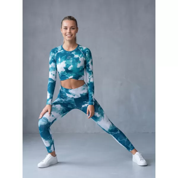  Vrhunski ženski funkcionalni top z dolgimi rokavi ALTISPORT VOJ/ALW066TR04 ZELENKASTO MODRA 