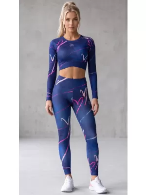 Vrhunski ženski funkcionalni top z dolgimi rokavi ALTISPORT VOJ/ALW082TR04 TEMNO MODRA