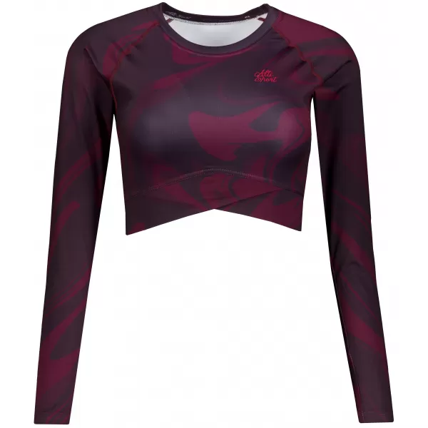  Vrhunski ženski funkcionalni top z dolgimi rokavi ALTISPORT VOJ/ALW072TR04 VINSKO RDEČE 