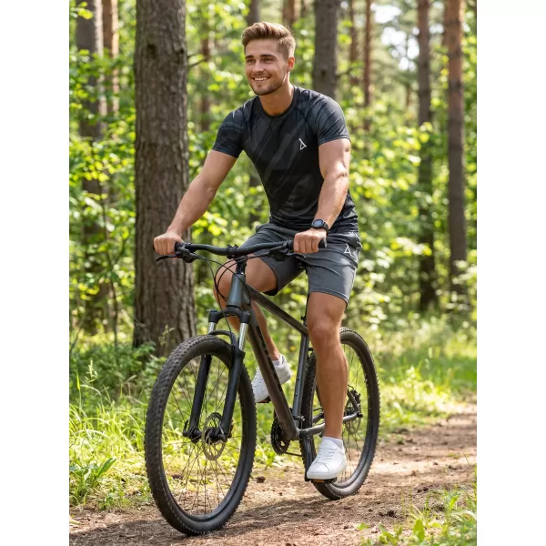  Moška funkcionalna kompresijska majica s kratkimi rokavi premium ALTISPORT VOJ/ALM072TR04 ČRNA 