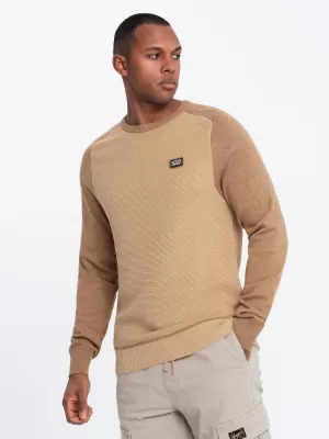 Moški pulover OMBRE OM-SWSW-0121 RJAVA