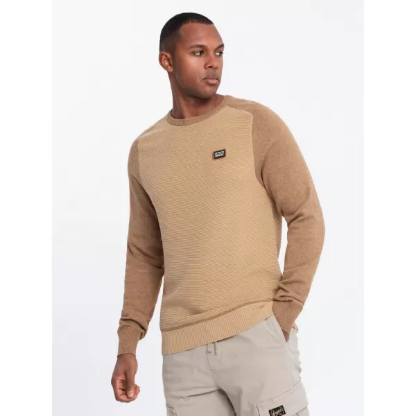  Moški pulover OMBRE OM-SWSW-0121 RJAVA 