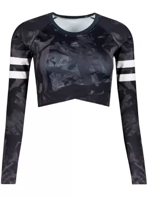 Vrhunski ženski funkcionalni top z dolgimi rokavi ALTISPORT VOJ/ALW096TR04 ČRNA