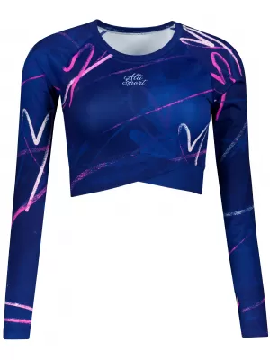 Vrhunski ženski funkcionalni top z dolgimi rokavi ALTISPORT VOJ/ALW082TR04 TEMNO MODRA