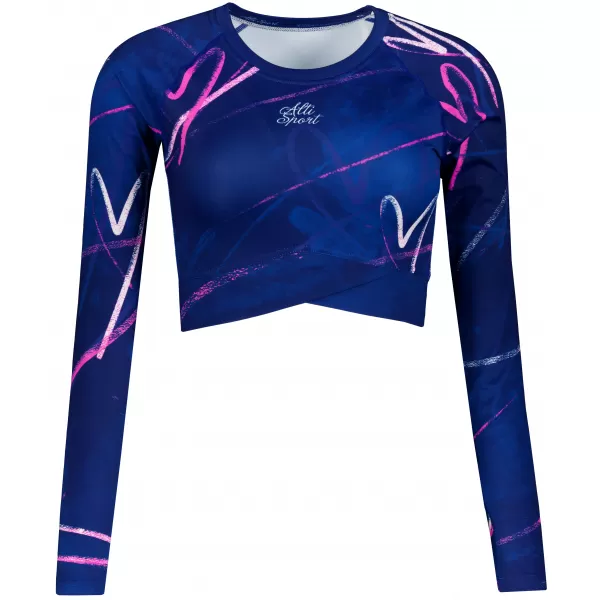  Vrhunski ženski funkcionalni top z dolgimi rokavi ALTISPORT VOJ/ALW082TR04 TEMNO MODRA 