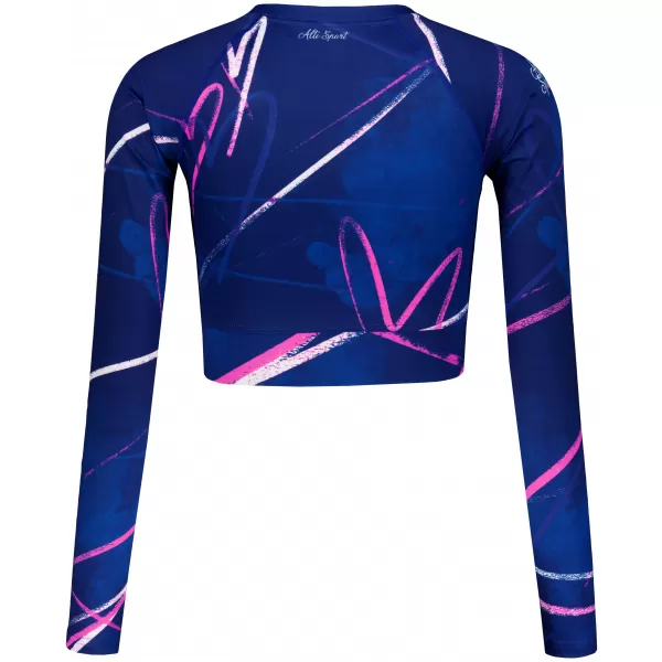  Vrhunski ženski funkcionalni top z dolgimi rokavi ALTISPORT VOJ/ALW082TR04 TEMNO MODRA 