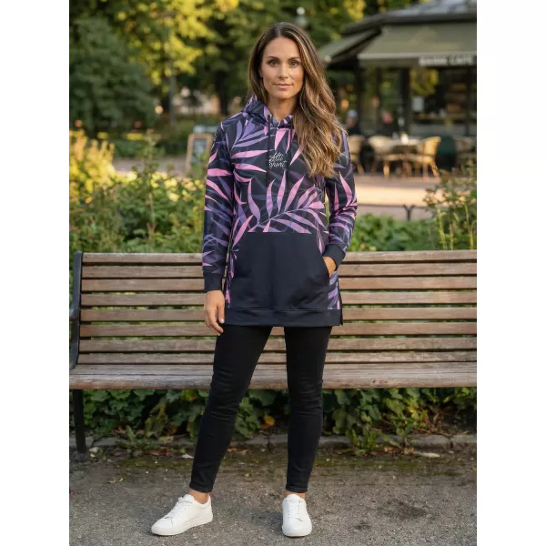  Ženski funkcionalni podaljšani pulover premium ALTISPORT VOJ/ALW094MI03 ČRNA/VIJOLIČNA 