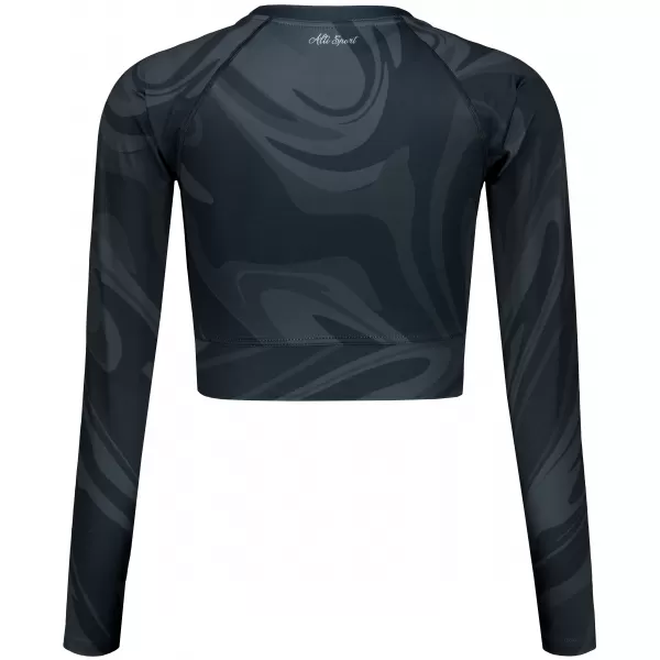  Vrhunski ženski funkcionalni top z dolgimi rokavi ALTISPORT VOJ/ALW072TR04 ČRNA 