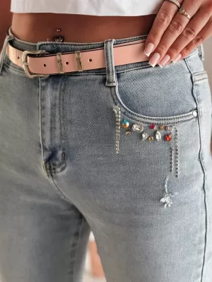 Ženske hlače DSTREET BLINGBLING UY2451 MODRO