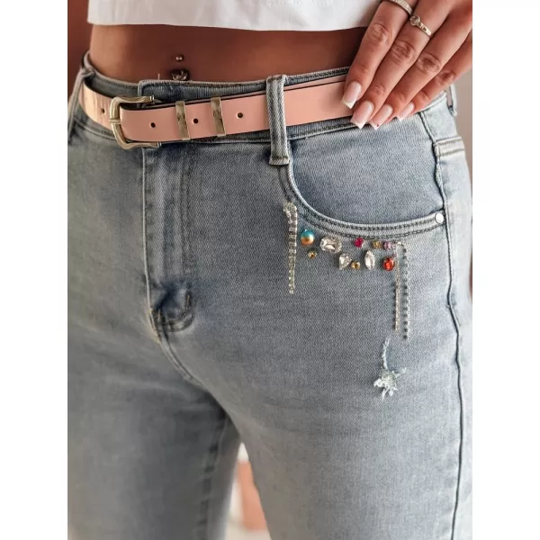  Ženske hlače DSTREET BLINGBLING UY2451 MODRO 