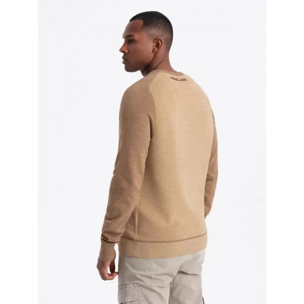  Moški pulover OMBRE OM-SWSW-0121 RJAVA 