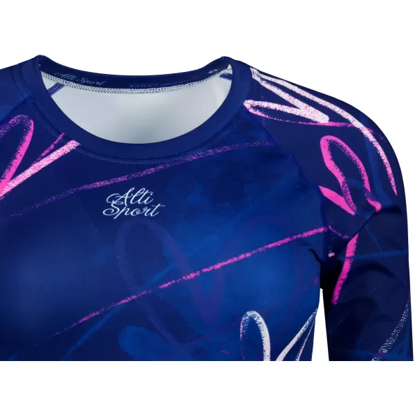  Vrhunski ženski funkcionalni top z dolgimi rokavi ALTISPORT VOJ/ALW082TR04 TEMNO MODRA 