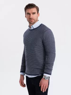 Moški pulover OMBRE OM-SWSW-0118 MORNARSKO MODRO