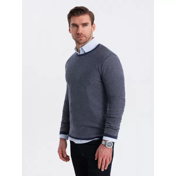  Moški pulover OMBRE OM-SWSW-0118 MORNARSKO MODRO 