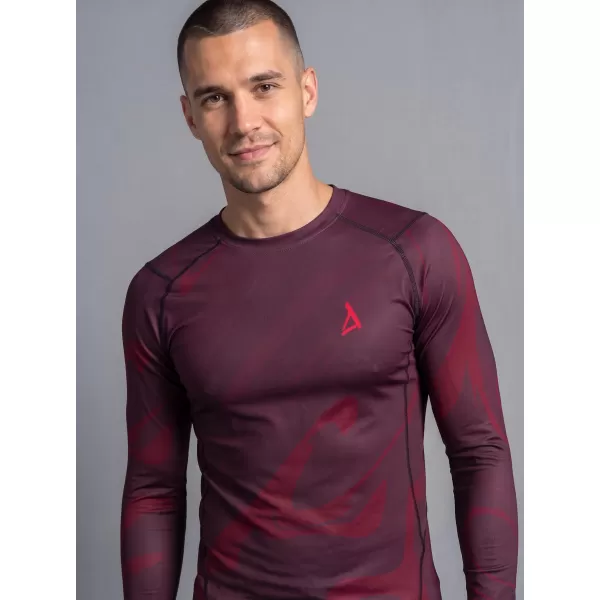  Moška premium kompresijska majica z dolgimi rokavi ALTISPORT VOJ/ALM072TR03 VINSKO RDEČE 