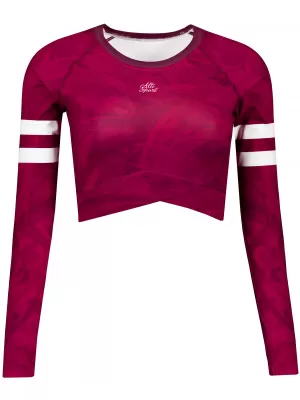 Vrhunski ženski funkcionalni top z dolgimi rokavi ALTISPORT VOJ/ALW096TR04 BORDO