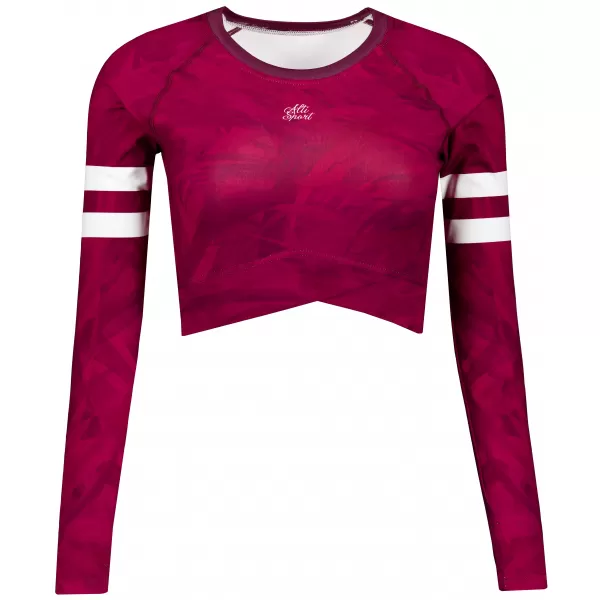  Vrhunski ženski funkcionalni top z dolgimi rokavi ALTISPORT VOJ/ALW096TR04 BORDO 