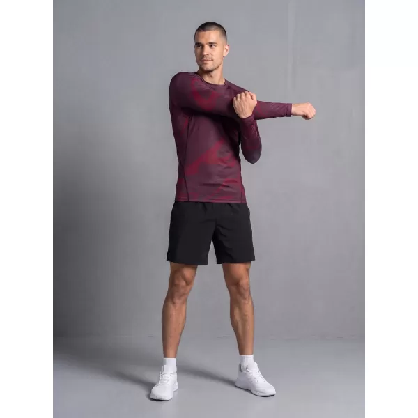  Moška premium kompresijska majica z dolgimi rokavi ALTISPORT VOJ/ALM072TR03 VINSKO RDEČE 