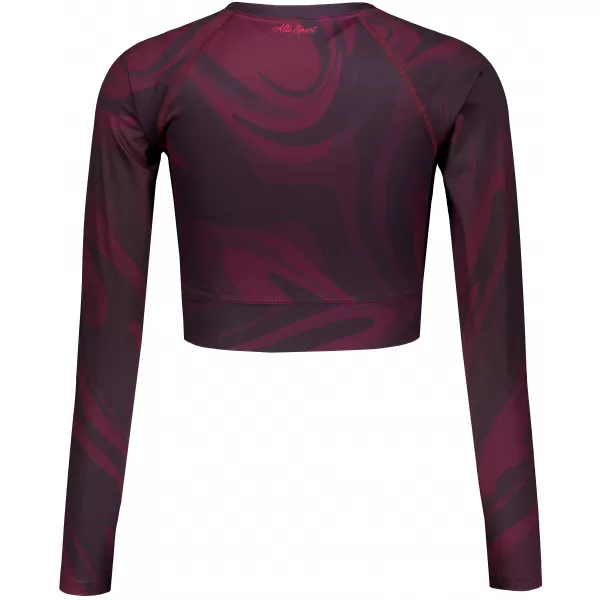  Vrhunski ženski funkcionalni top z dolgimi rokavi ALTISPORT VOJ/ALW072TR04 VINSKO RDEČE 