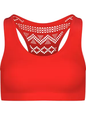 Ženski športni nedrček NORDBLANC STABILITY NBSFL8034 ORANŽNO ČRNILO