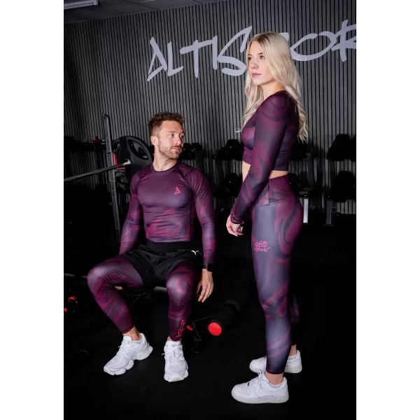  Vrhunski ženski funkcionalni top z dolgimi rokavi ALTISPORT VOJ/ALW072TR04 VINSKO RDEČE 