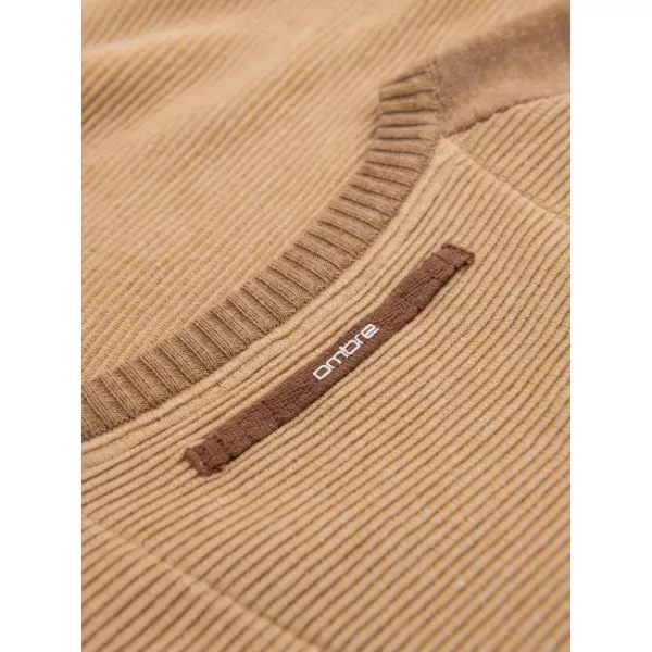  Moški pulover OMBRE OM-SWSW-0121 RJAVA 